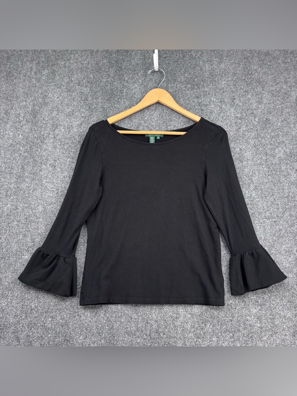 Lauren Ralph Lauren Black Capsule Preppy Soft Knit Top Bell Sleeves Women’s M
